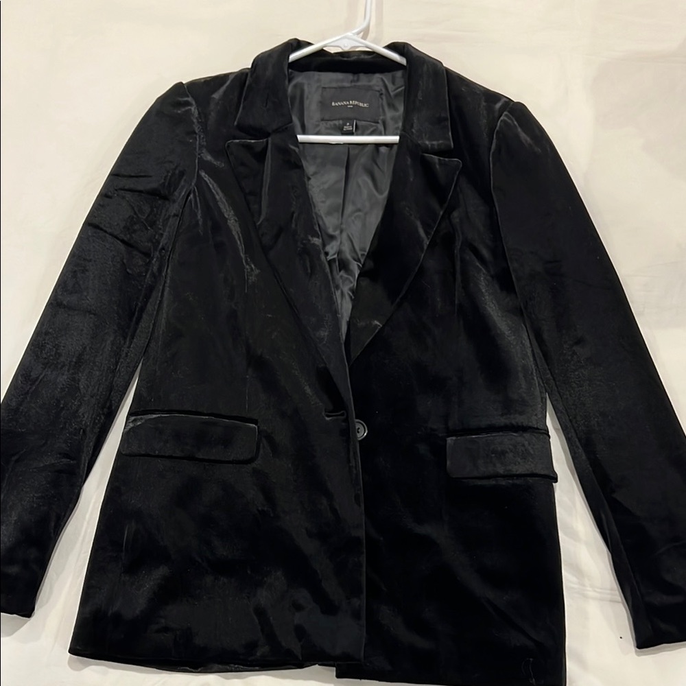 Banana Republic Black Velvet Blazer